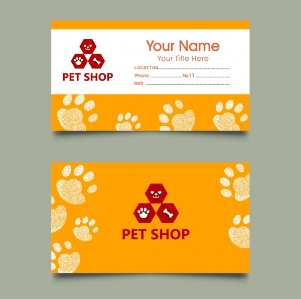 decorazione di impronte modelli di carta di nome del negozio per animali
