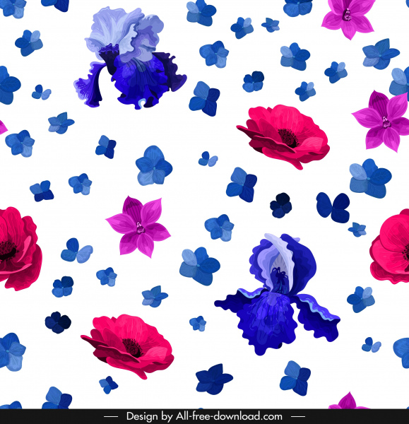 花瓣背景五顏六色的浮動素描