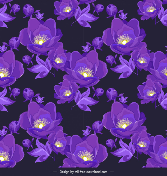 花びら背景装飾に咲く濃い紫