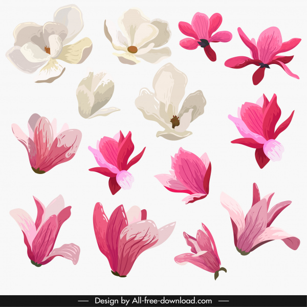 Blütenblätter Ikonen farbig klassisches Design