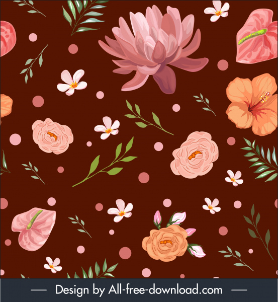 Blütenblätter Muster Vorlage elegante klassische Dekor handgezeichnete Design