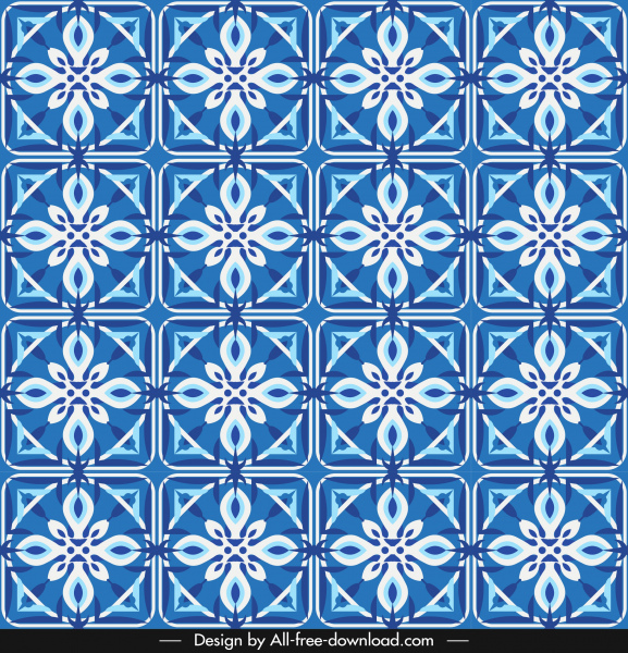 kelopak pola template flat pengulangan simetris dekorasi