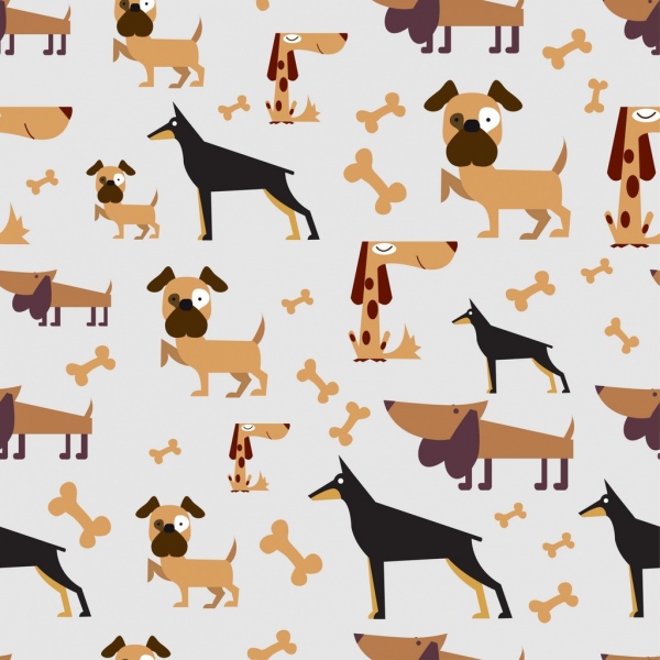 Pets latar belakang anjing tulang ikon dekorasi mengulangi gaya