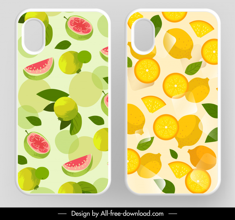 template casing telepon dekorasi pola guava lemon