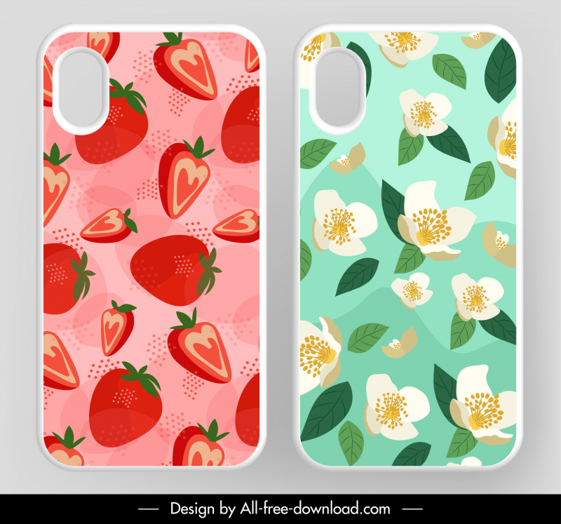 modèles de coques de téléphone décor motif pétale de fraise