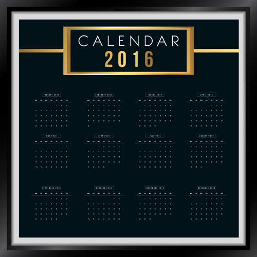 Fotoğraf calendar16 vektör çerçeve