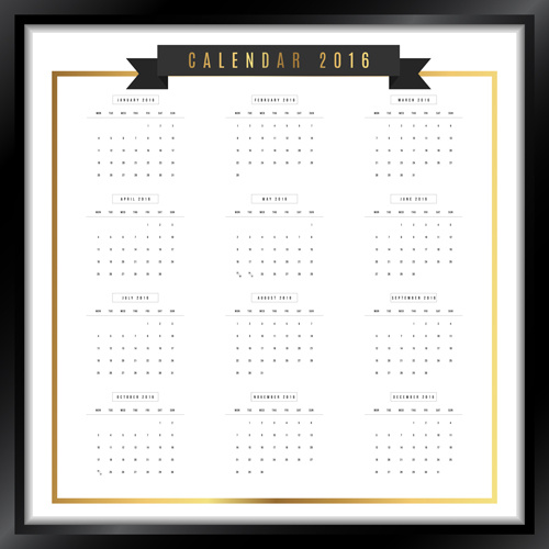 相框calendar16向量