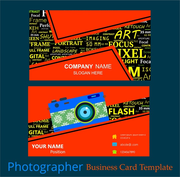 fotografer bisnis template kartu kata gaya pencampuran