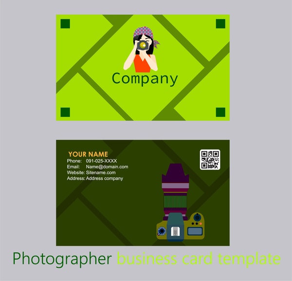 カメラマン名カード デザインの撮影技師およびツール イラスト