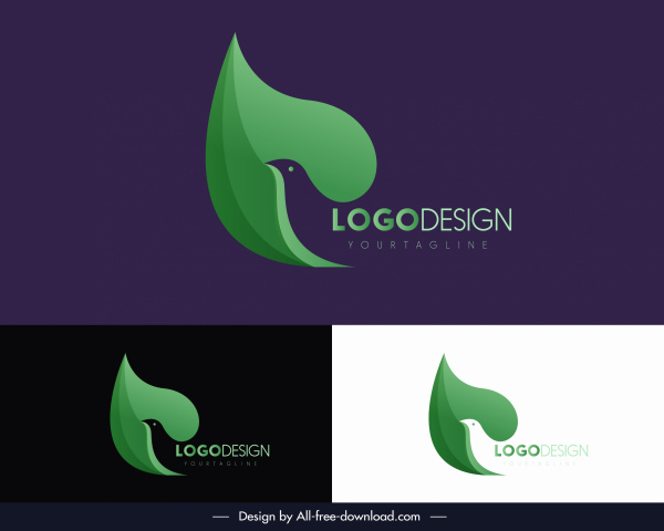 piccione logotipo verde astratto silhouette arredamento