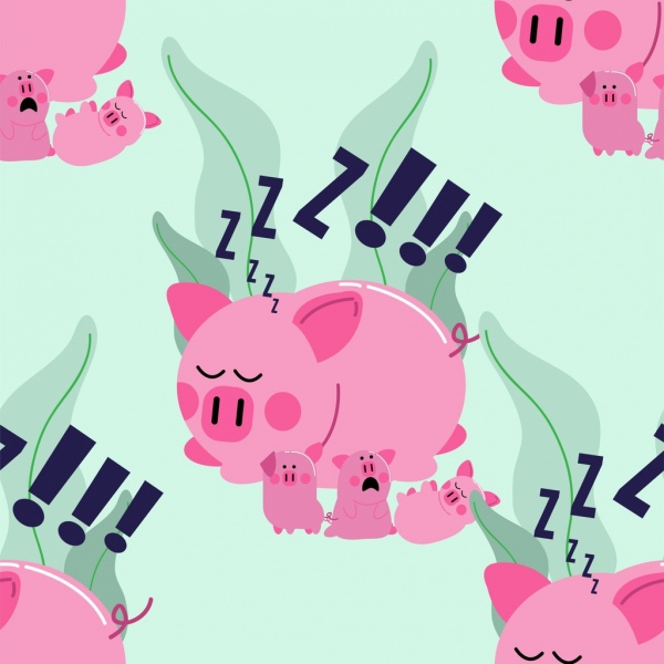 свиней картина милые розовые иконы повторяющиеся дизайн