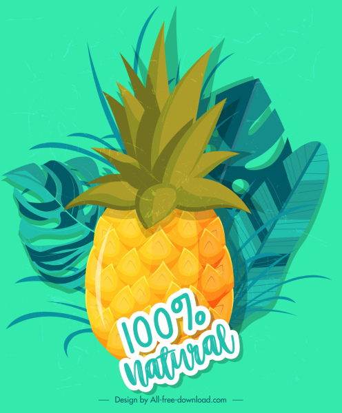 Ananas, bunte klassische Dekor Banner Werbung