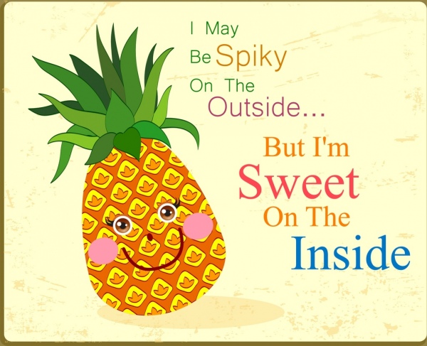 ananas reklamy słodki stylizowany ikona kolorowe płaskie projektu
