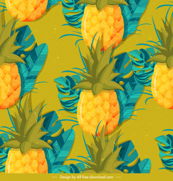 Ananas bunt klassische wiederholten Hintergrunddesign