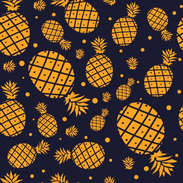 Ananas-Hintergrund gelb flaches Design Dekoration zu wiederholen