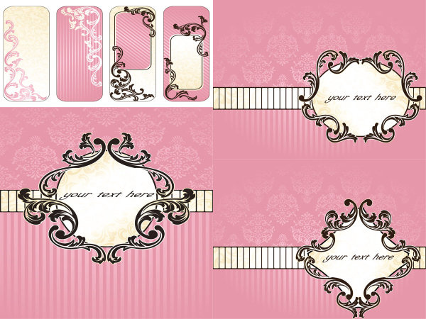 ピンクの背景の装飾的なパターン ベクトル