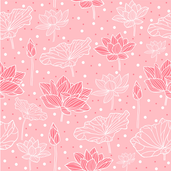 로터스 꽃 분홍색 배경 디자인