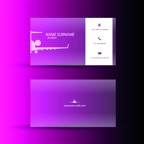 Pink Business Cards Template Design Vector