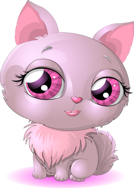 vector de chica gato rosa