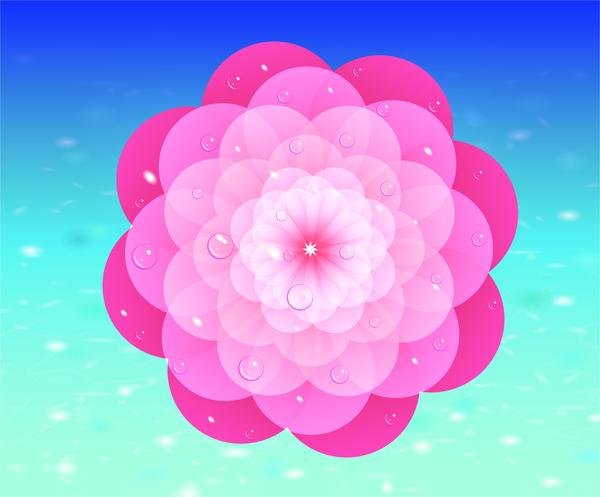 ดอกไม้สีชมพูออกแบบองค์ประกอบ