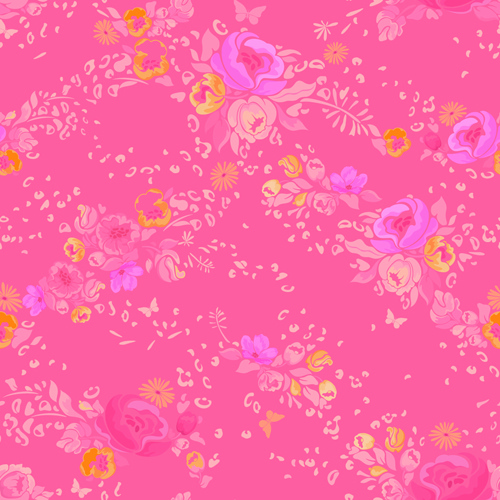 핑크 꽃 벡터 원활한 패턴