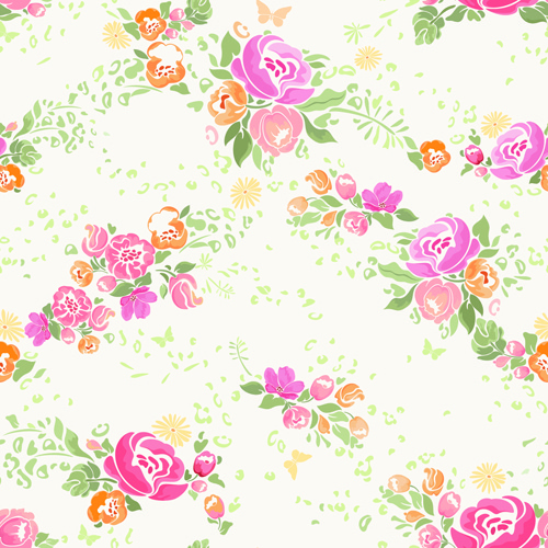 rosa Blume Vektor nahtlose Muster
