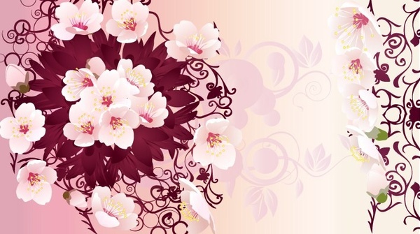 gráficos de arte flores cor de rosa