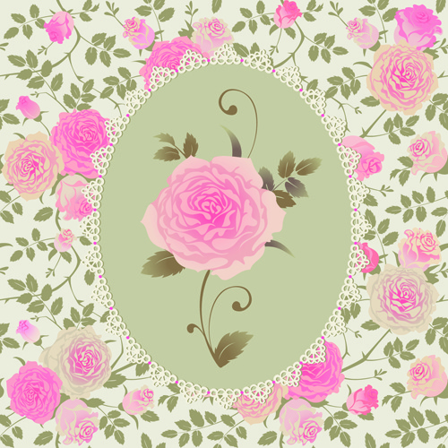 Pink Rose Pattern Background Vector