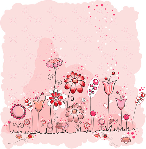 rosa stile ragazzino carta disegni vettoriale