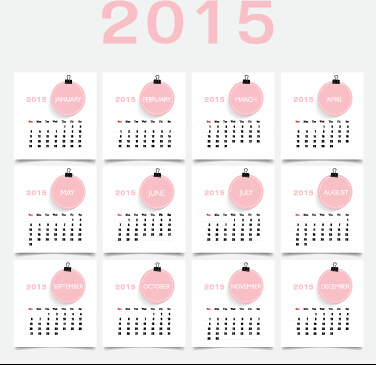 vector de diseño de calendario rosa style15