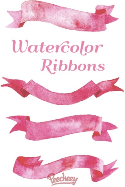أشرطة الألوان المائية الوردي