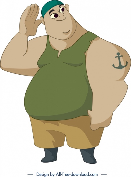 dibujo de personaje de pirata hombre icono de dibujos animados