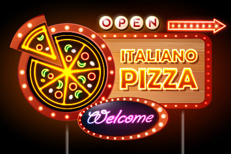 Pizza Restaurants Neon Sign Vector  No.339320