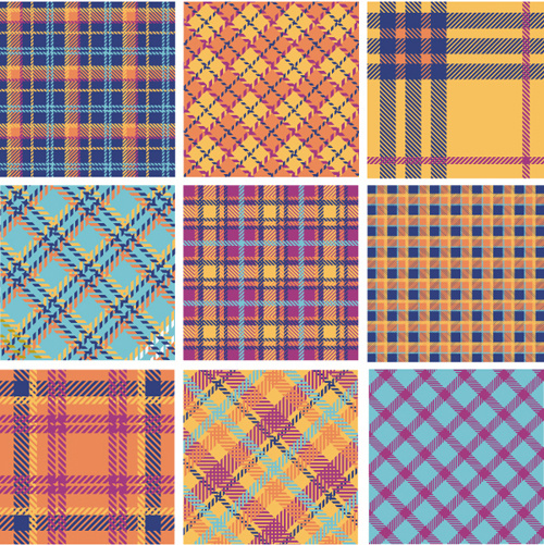 Plaid Fabric Patterns Seamless Vector