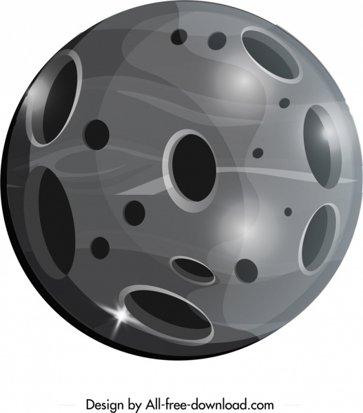 Planet-Ikone glänzend grau rundes Design