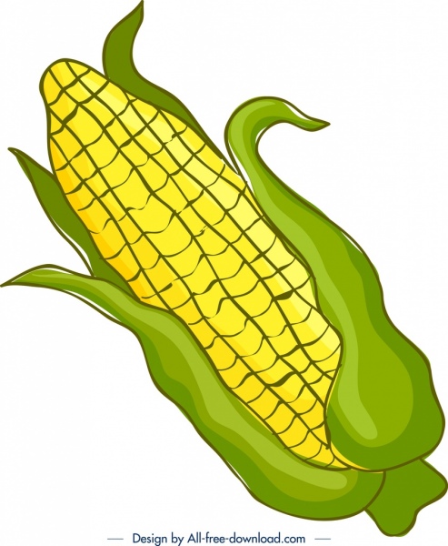pflanze hintergrund mais icon farbige handgezeichnete skizze