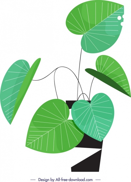 растение фон горшок зеленые листья декор классический дизайн