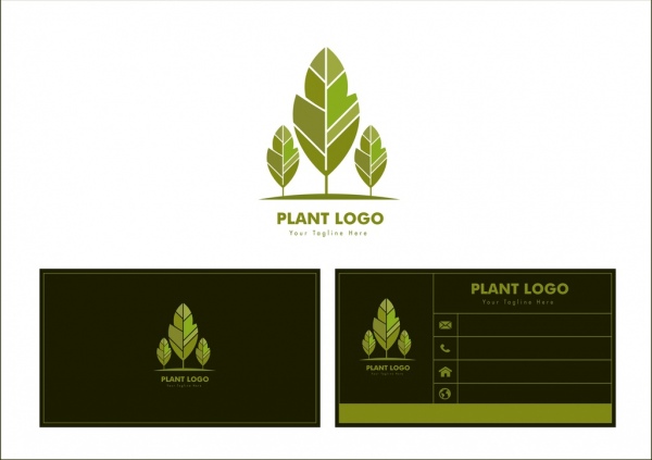 植物標誌設計綠色樹圖標裝潢