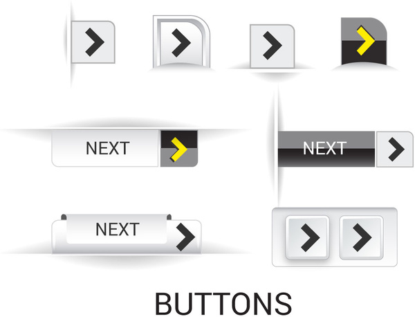 Botones Play diseño con fondo negro y blanco