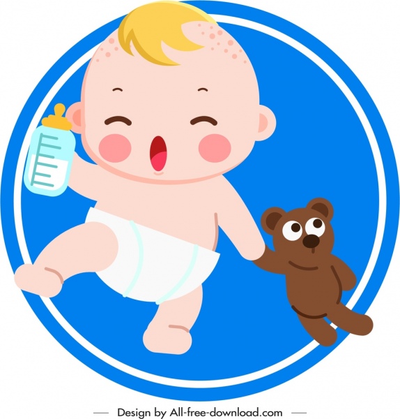 Playful Baby Icon Cute Cartoon Character Sketch-vector Cartoon-free Vector  Free Download