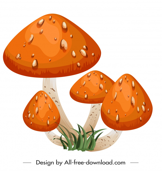 icône de champignon vénéneux décor tacheté orange