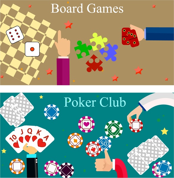 tablero de Poker Juegos de bandera juegos con diseño colorido