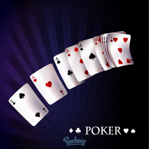 cartas de Poker volando a través de la ilustración de aire