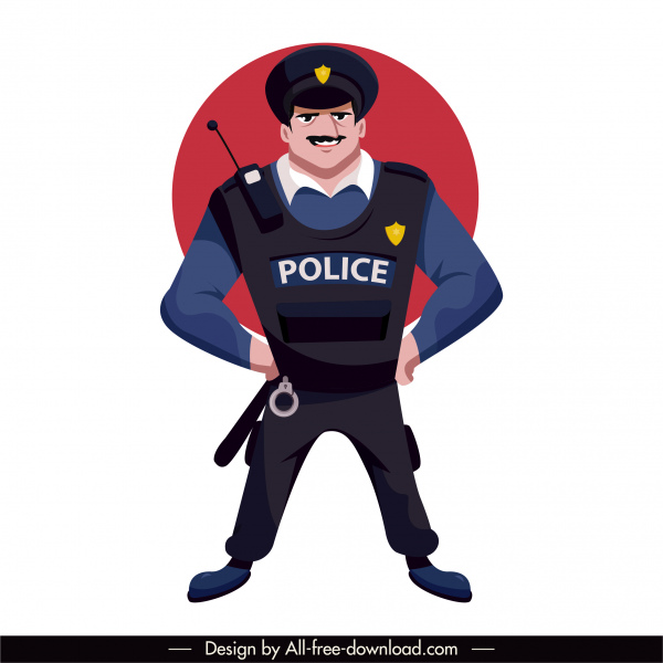 Icono De Policía Hombre Uniformado Boceto Personaje De Dibujos Animados-icono  De Vector-vector Libre Descarga Gratuita