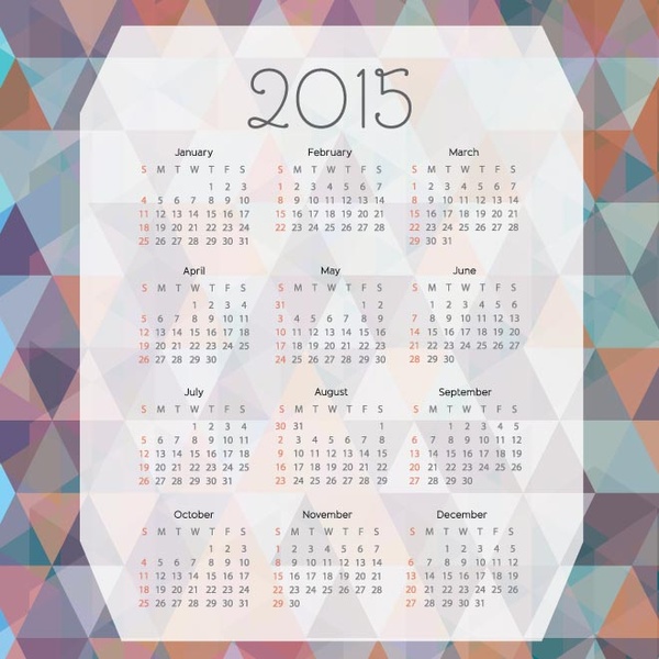 ポリゴン形状 background15 ベクトル カレンダー テンプレート