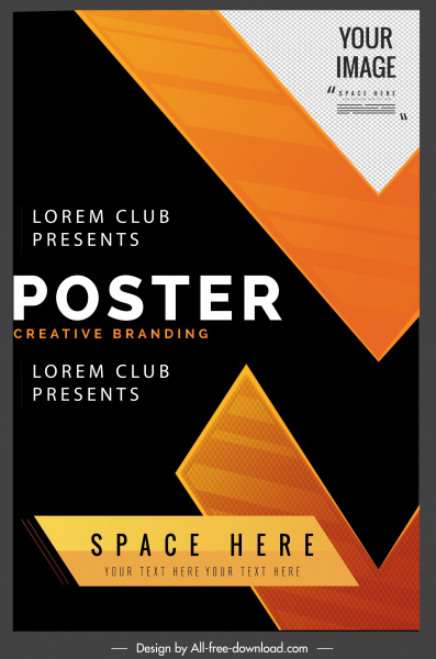 Poster template gelap warna-warni dekorasi modern