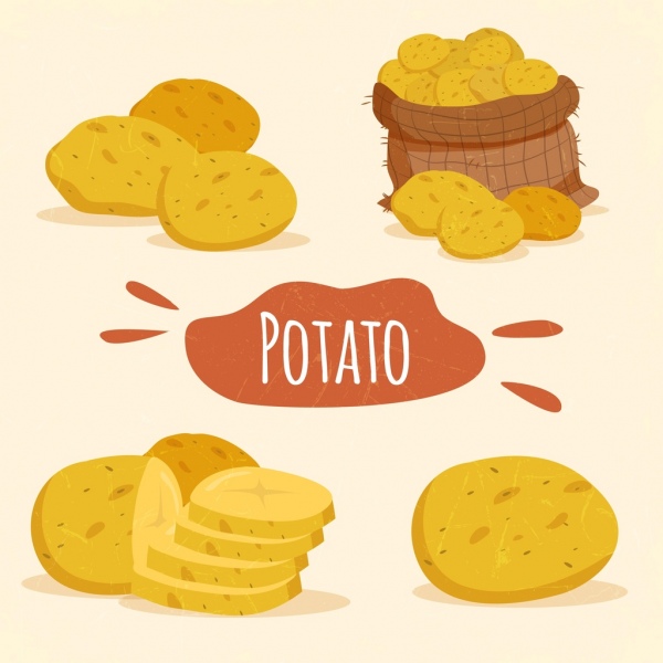 土豆片袋图标古典风格设计元素
