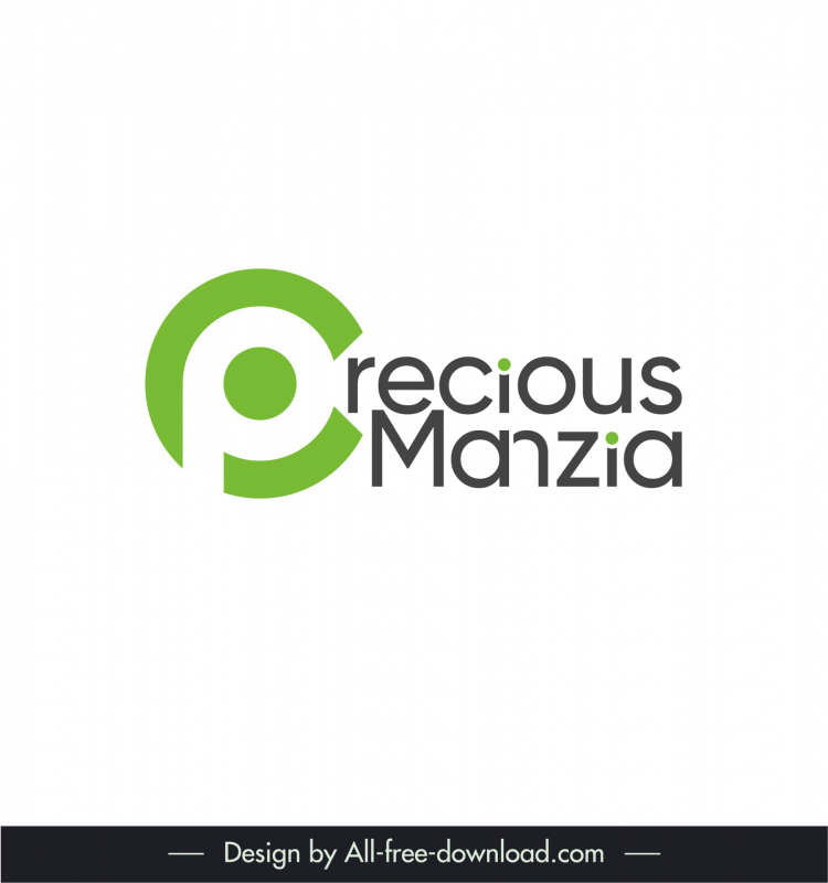 Kostbares Manzia Logo emplate moderne flache Texte Skizze