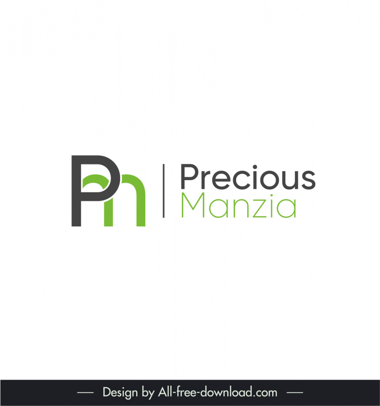 Kostbare Manzia Logo Vorlage Elegant Modern Flat Texte Dekor