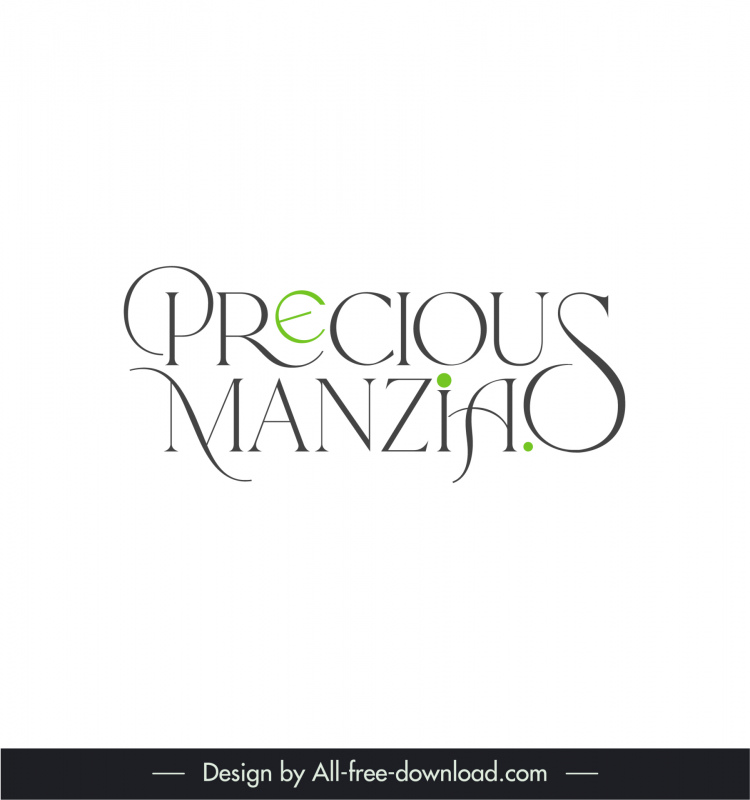 Précieux Manzia Logotype textes calligraphiques croquis
